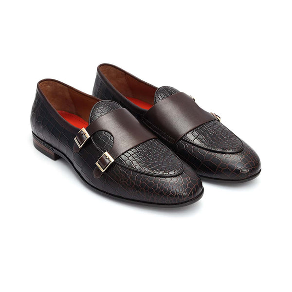 Costa Barca Croc Embossed Monk Strap MS117, alternate angle